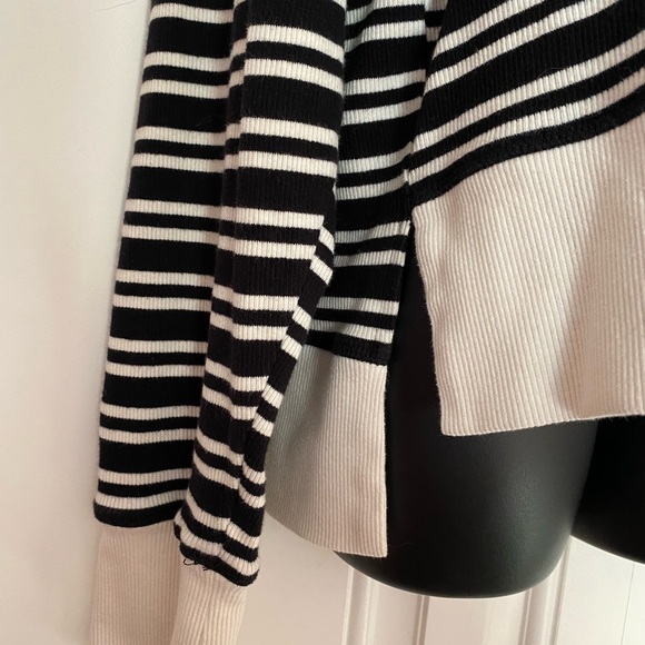 Anthropologie Black and White Striped Sweatshirt - Picture 3 of 10